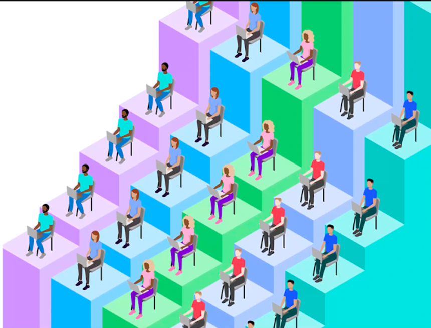 students in armchairs